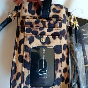 INC International Concepts Leopard Print Women's crossbody phone bag